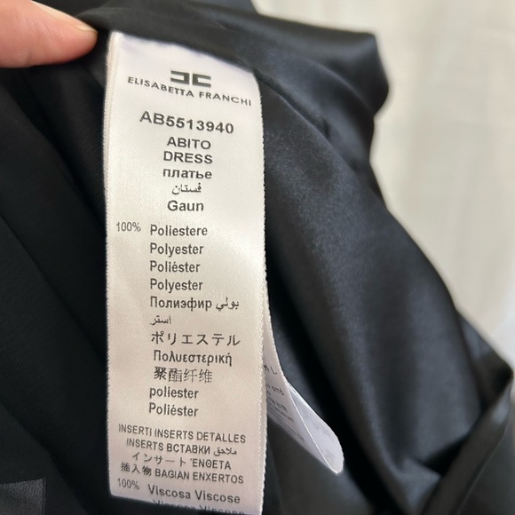 Italian Made Elisabetta Franchi Black Dress Luxury Collection Size 44 - Picture 5 of 10